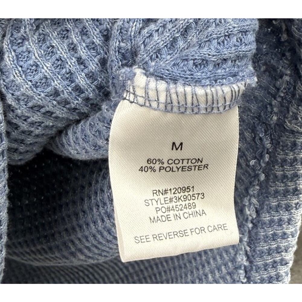 Hippie Rose Boutique Blue Waffle Knit Oversized Button Shirt Jacket Women’s M - Picture 3 of 7